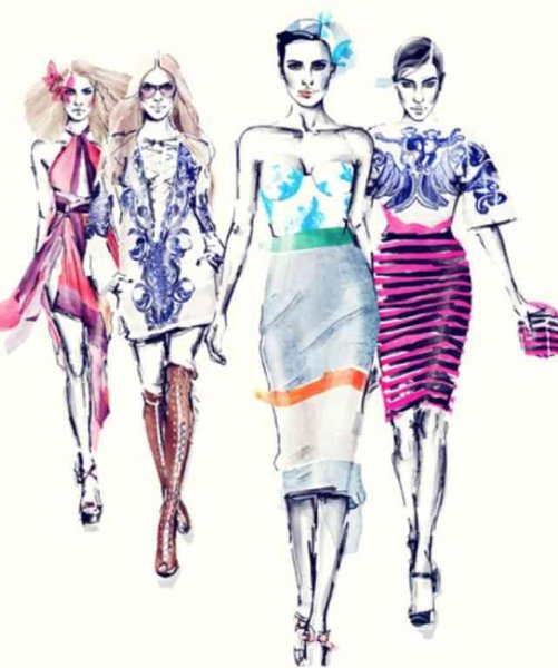 Эскизы одежды коллаж
