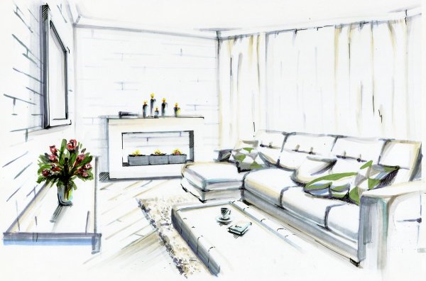 Эскиз гостиной