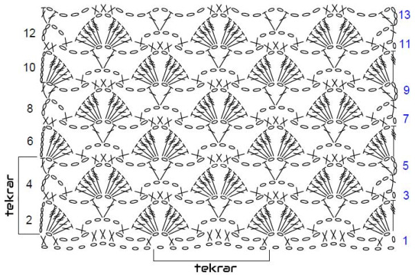 Японские ажуры крючком схемы