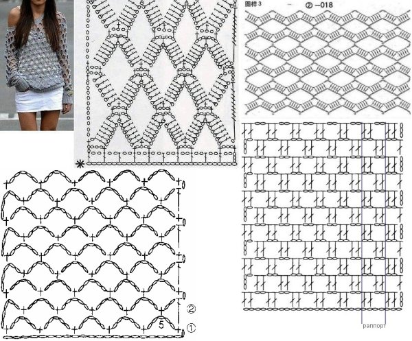 Фантазийные узоры крючком