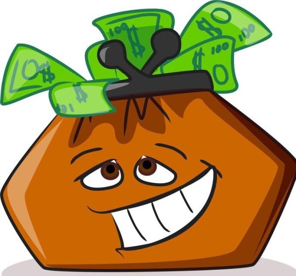 Кошелек с деньгами мультяшный