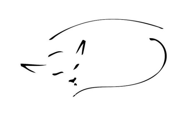 Кошка одной линией контур