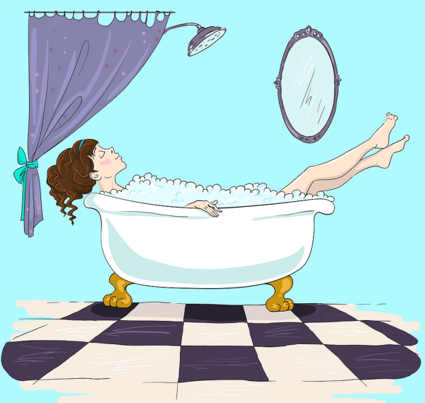 Карикатуры в ванной комнате