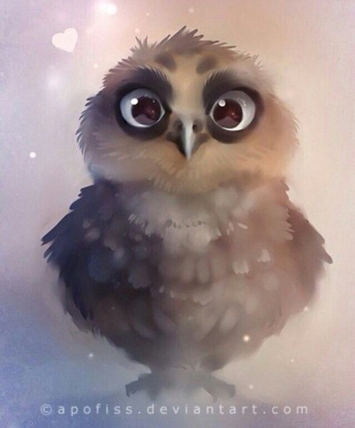 Сова милый арт