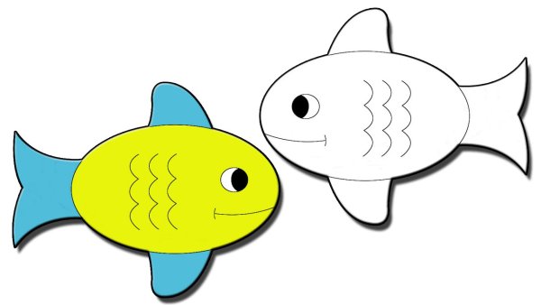 Рыбка для рисования детям