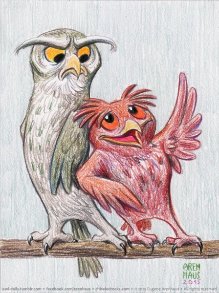 Сова с улыбкой иллюстрации