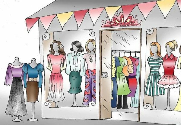 Витрина магазина рисунок