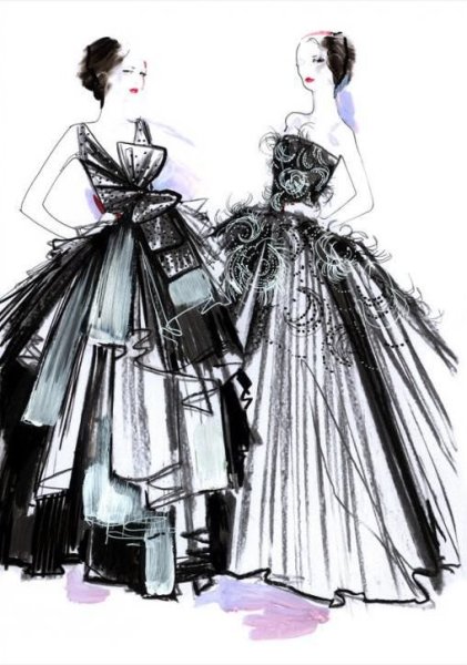 Эскизы Кристиана Диора