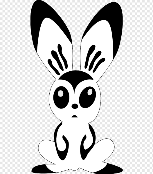 Кролик черно белый рисунок