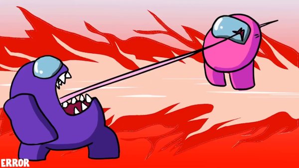 Амонг АС предатель открытый рот