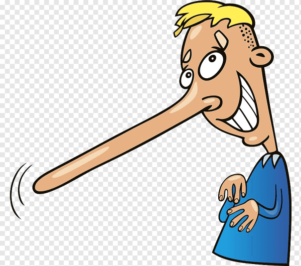 Человек Пиноккио с длинным носом