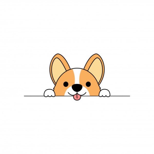 Рисуночки лёгкие корги