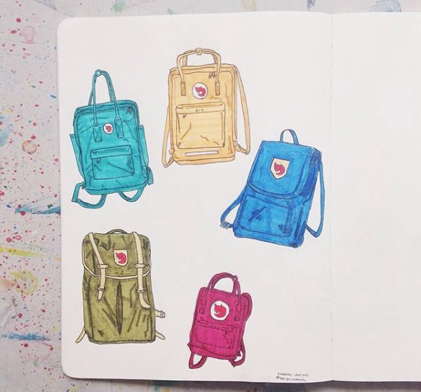 Нарисовать рюкзак канкен