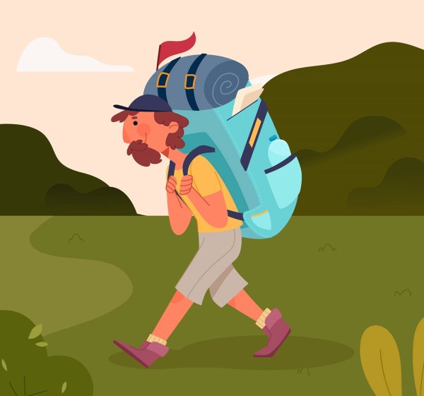 Туристический рюкзак рисование