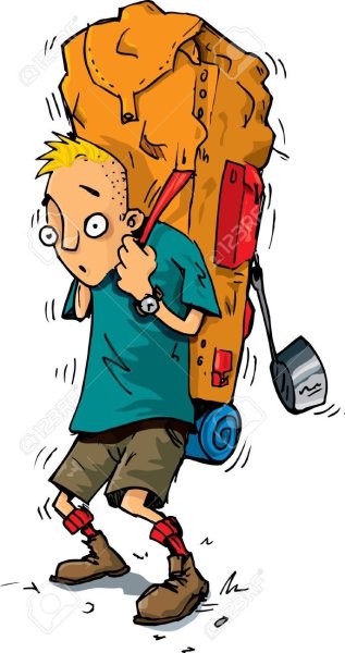 Человек с рюкзаком мультяшный