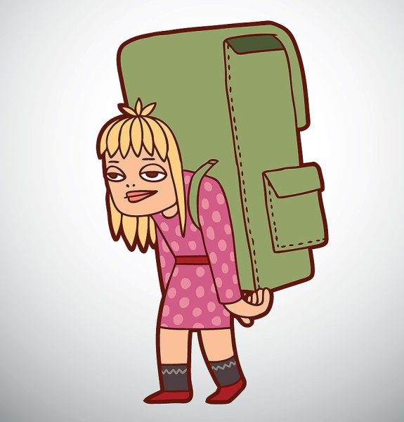 Человек с рюкзаком вектор