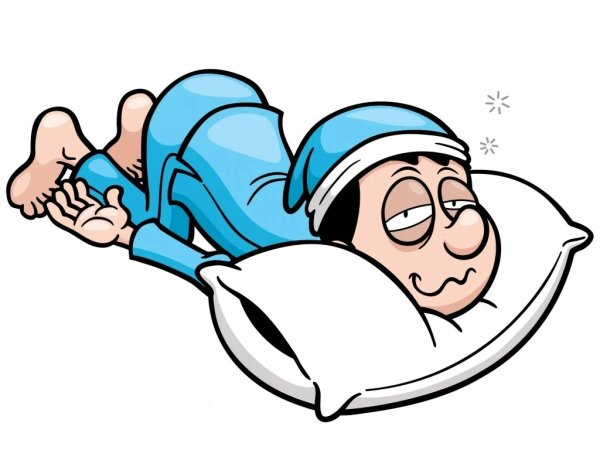 Спящий человек на белом фоне