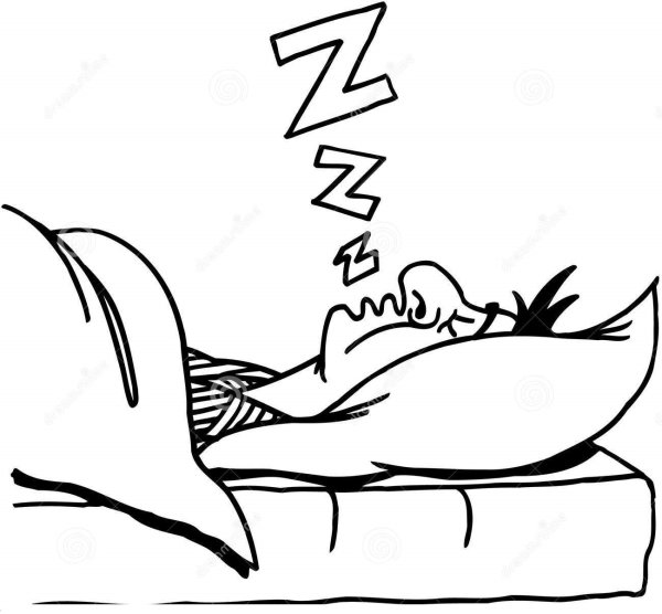Нарисованный спящий человек