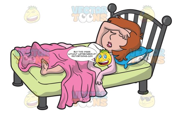 Карикатура спящего человека