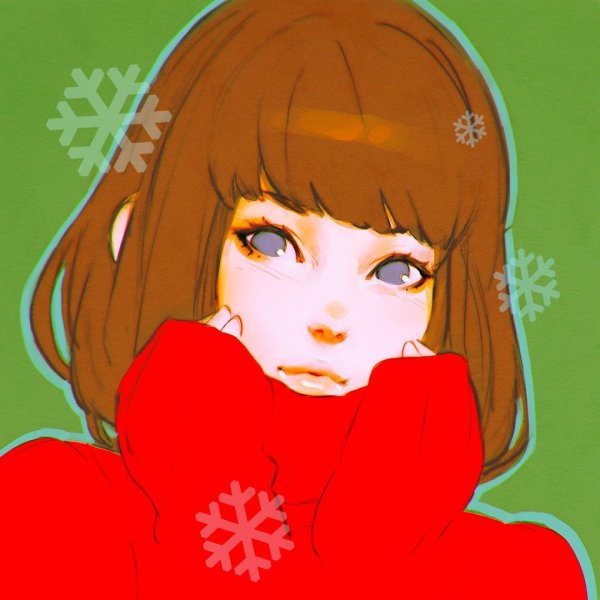 Аниме девушка в свитере