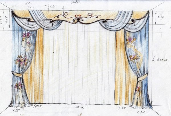 Шторы скетч Татьяна Погребная