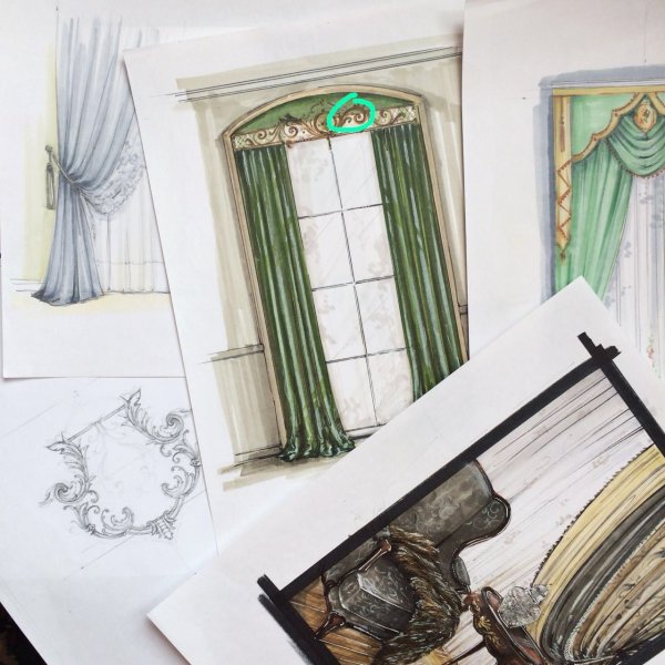 Шторы эскиз асимметрия