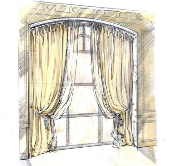 Эскизы штор дизайнеров