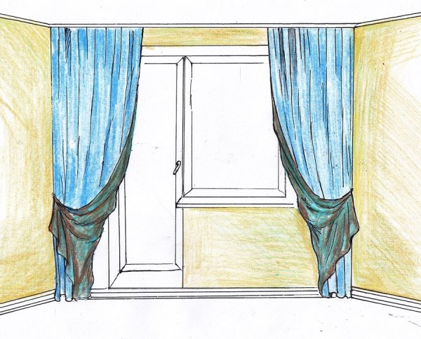 Эскизы штор карандашом