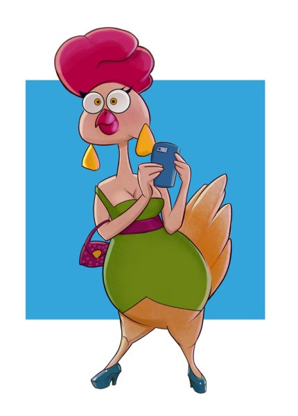 Гламурная курица карикатура