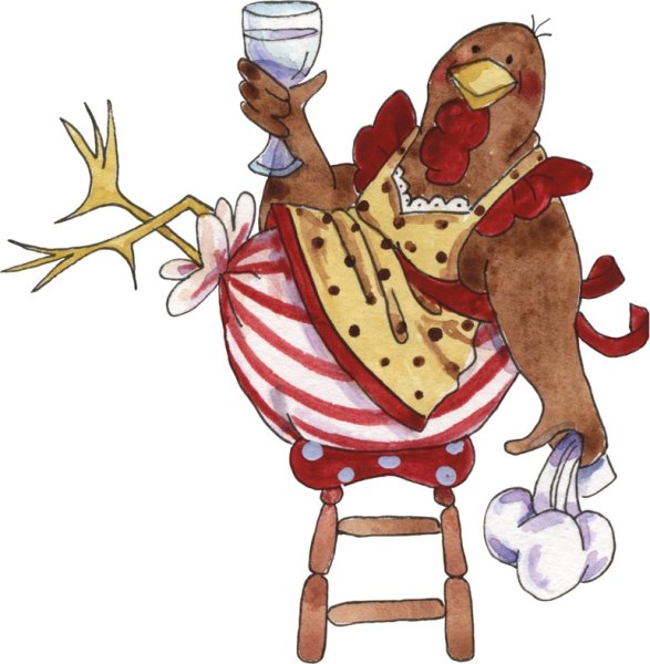 Смешная нарисованная курица