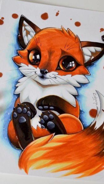 Лисы Рисованные