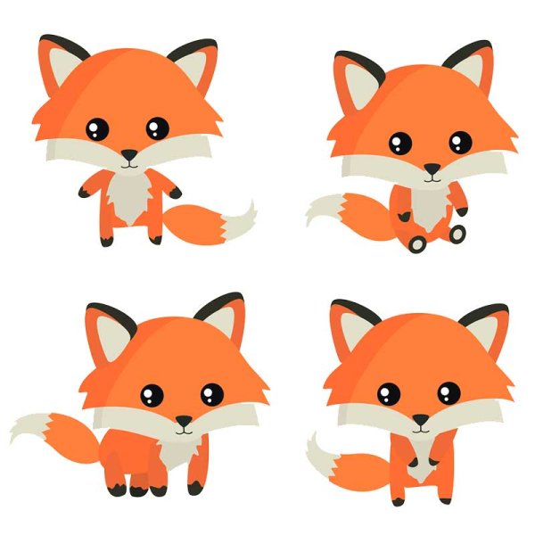 Лисьи морды для наклейки