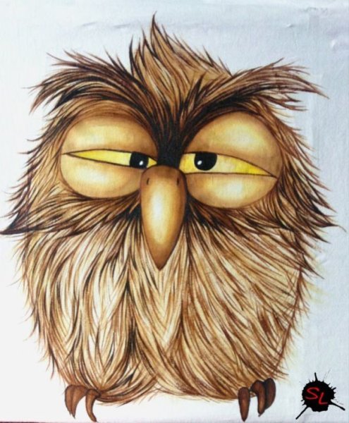 Смешная Сонная Сова