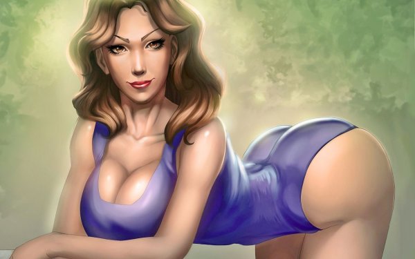 Нарисованные девушки с большой грудью