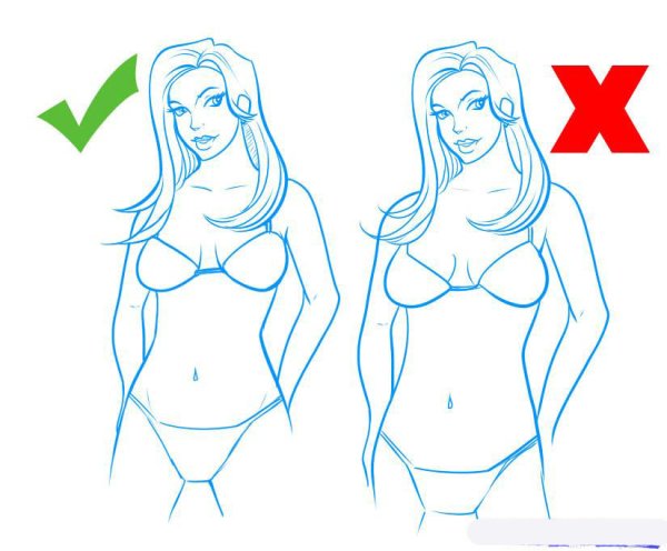 Девушка в купальнике рисунок карандашом