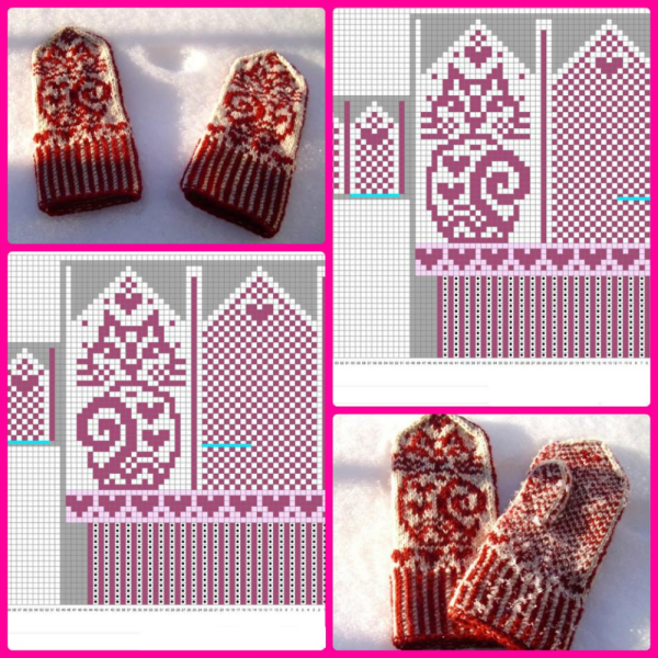 Рукавицы жаккард схема