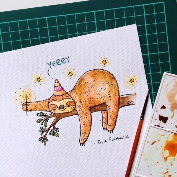 Новогодние рисунки для скетчбука