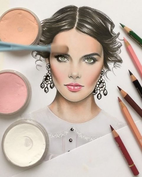 Лицо женщины рисунок