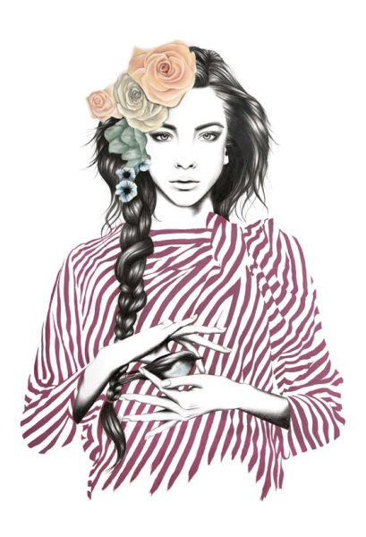 Очертания лица девушки