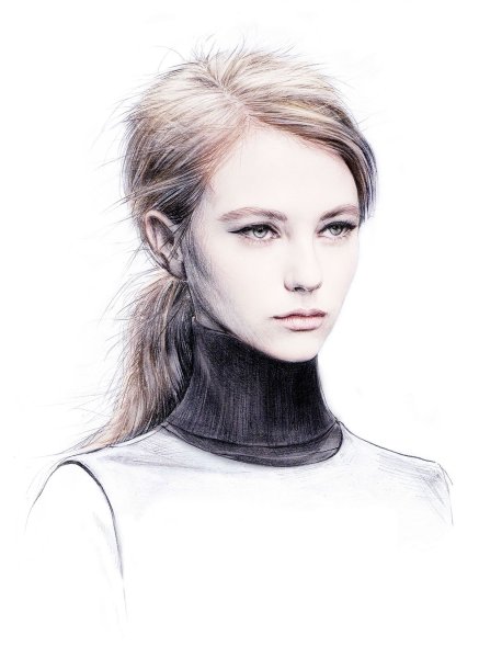 Черно белые рисунки девушек