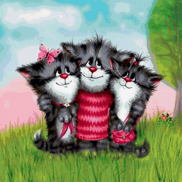 Открытка «котики»