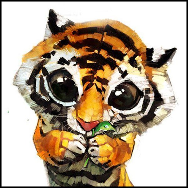 Тигр в мультяшном стиле