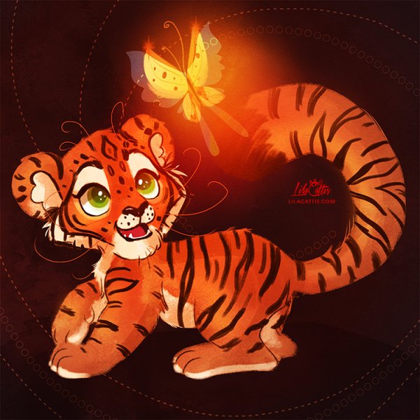 Милые мультяшные тигрята