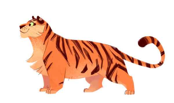 Тигр арт мультяшный