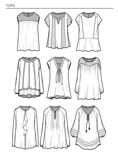 Технический эскиз блузки