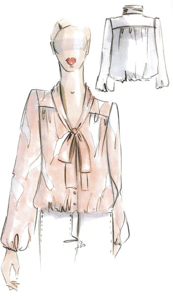 Моделирование блузки с бантом