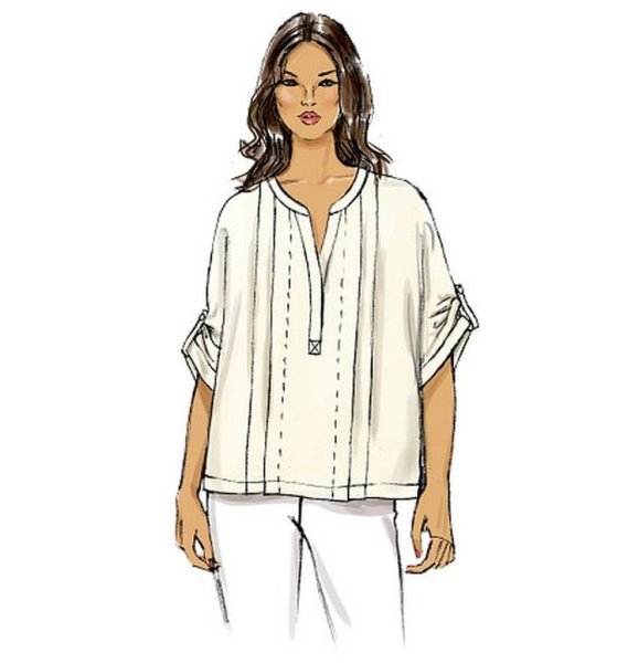Эскиз рубашки женской оверсайз