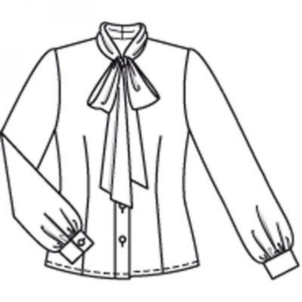 Эскиз блузки с бантом