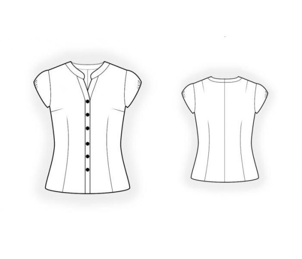 Эскиз блузки с коротким рукавом