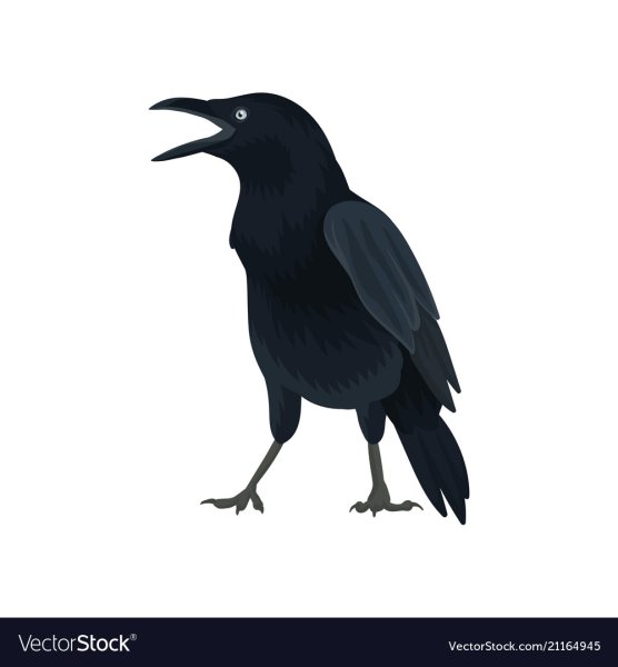 Стилизованный ворон с открытым клювом